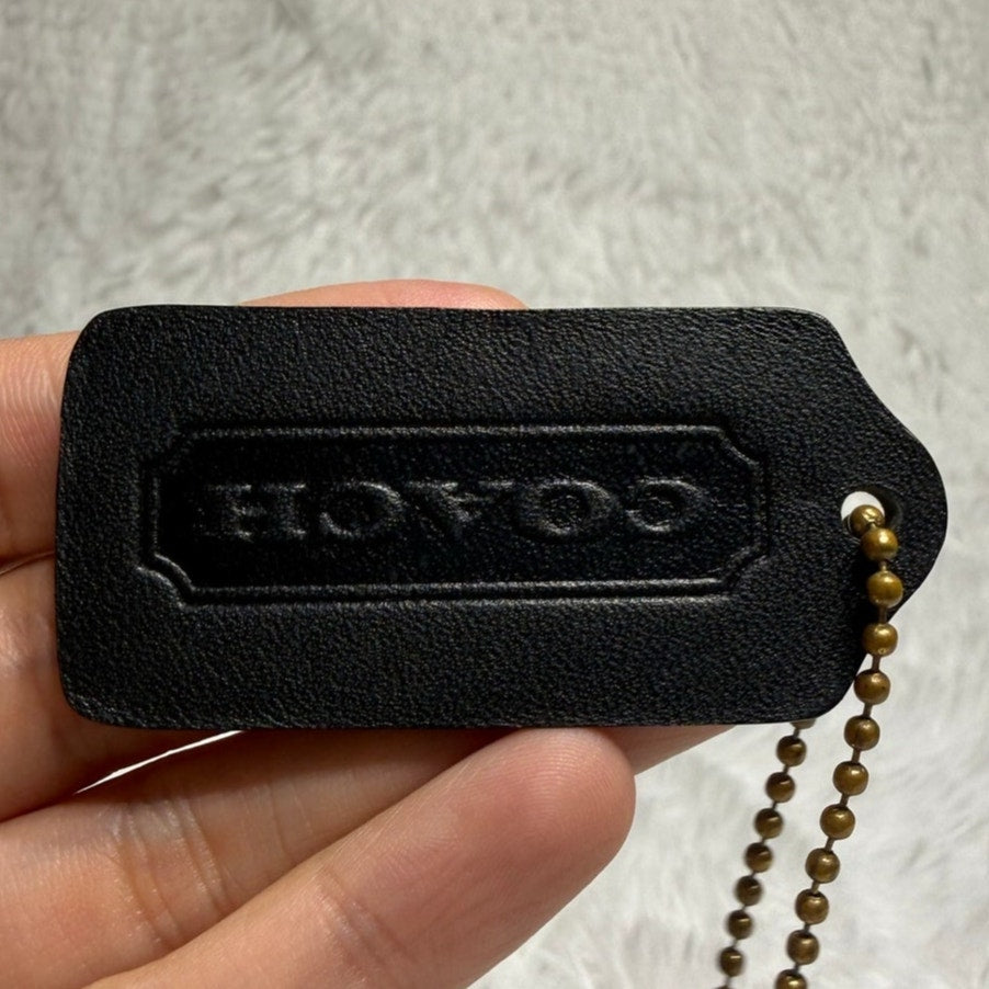 2" Vintage COACH Black Fob Bag Charm Hang tag Hangtag