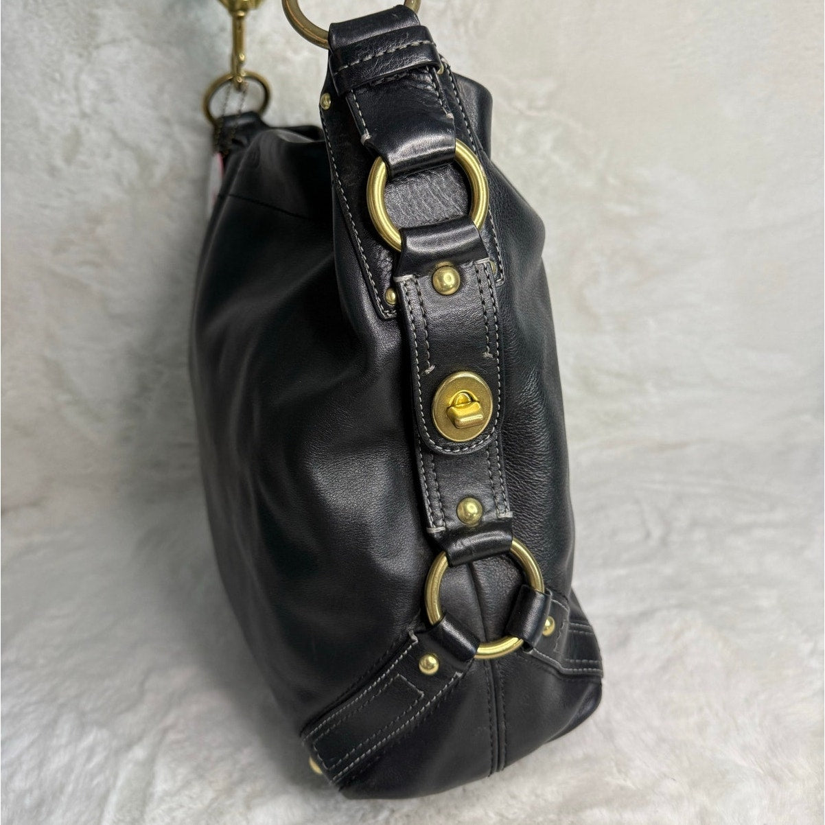 y2k Coach Black Carly Hobo Large Shoulder Bag