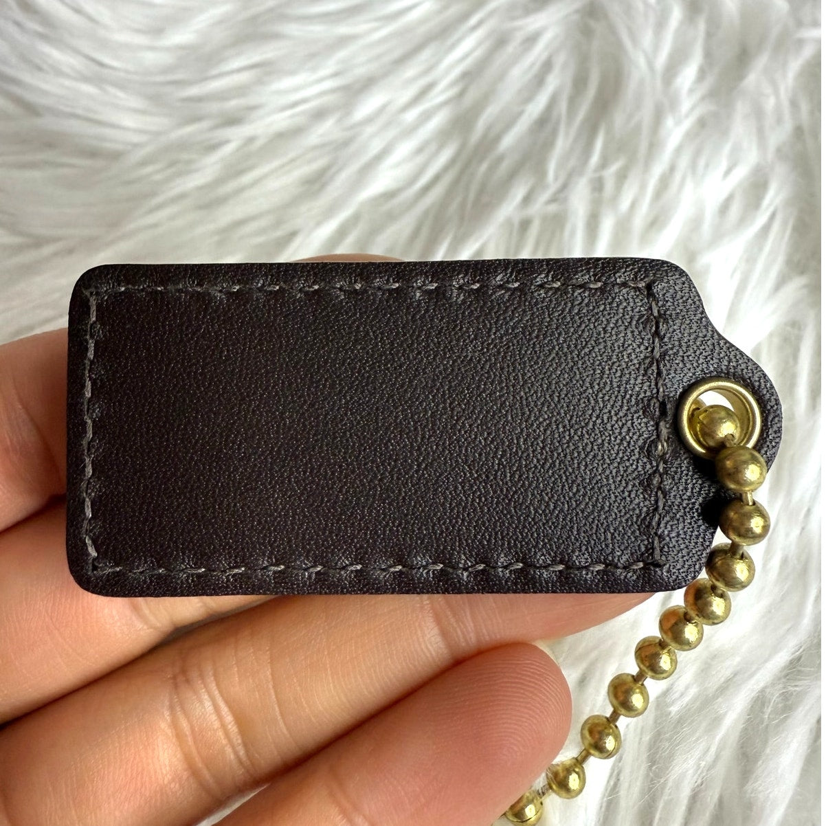 2" COACH Brown Gold Fob Bag Charm Hang tag Hangtag