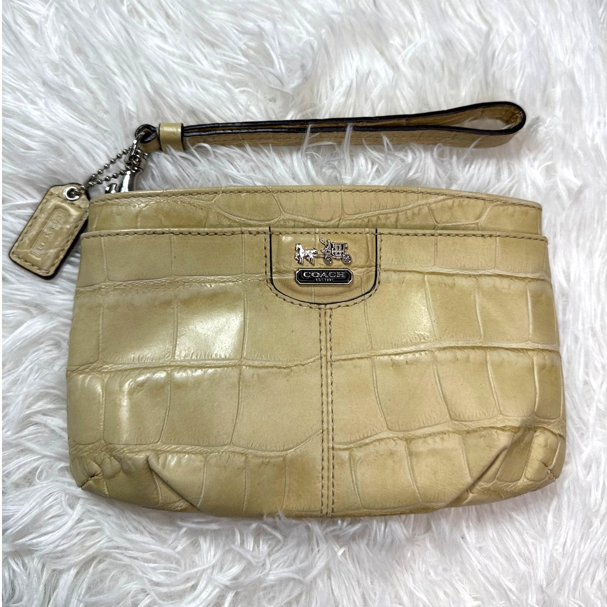 COACH Madison Croc Embossed Wristlet