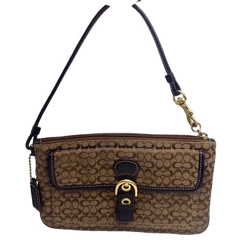 y2k COACH Brown Signature Canvas Wristlet