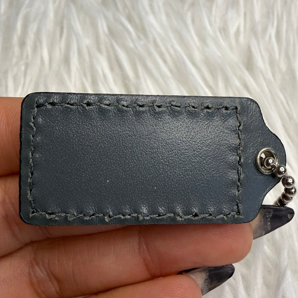 1.5” COACH Gray Fob Bag Charm Hang tag Hangtag