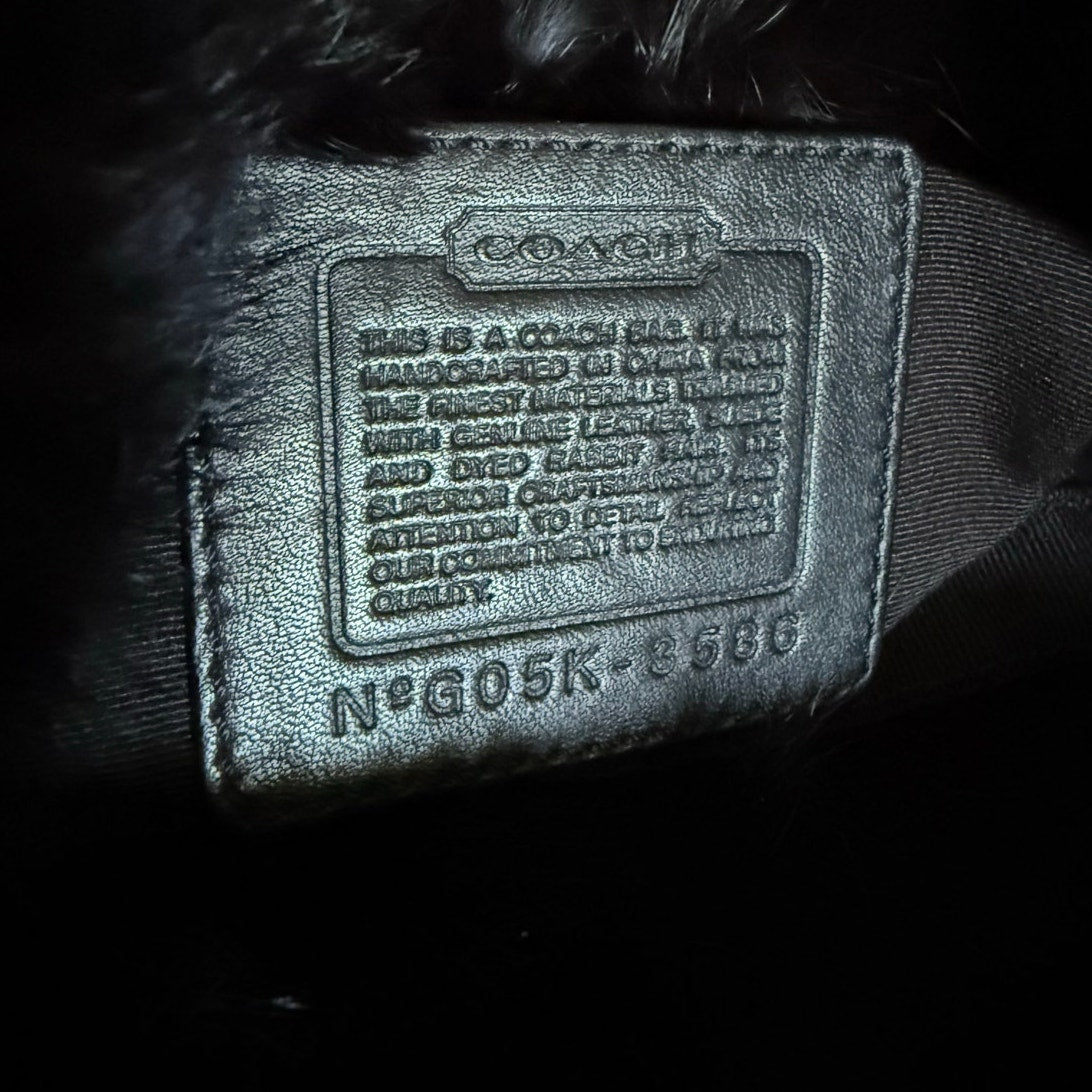 Vintage COACH y2k 3586 Limited EDITION Quilted Rabbit Fur Satin Shoulder Bag