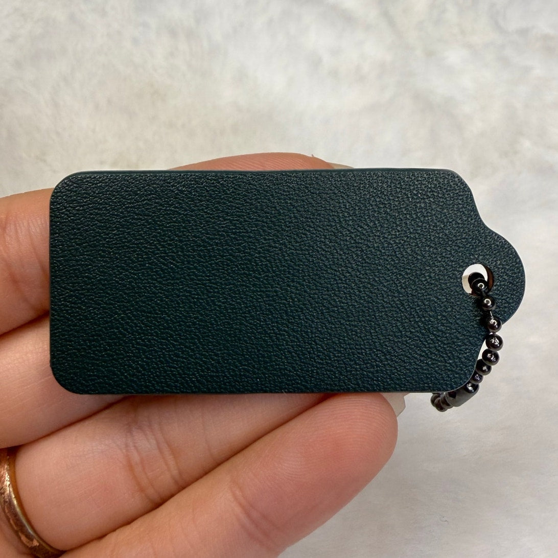 2" COACH Green Fob Bag Charm Hang tag Hangtag