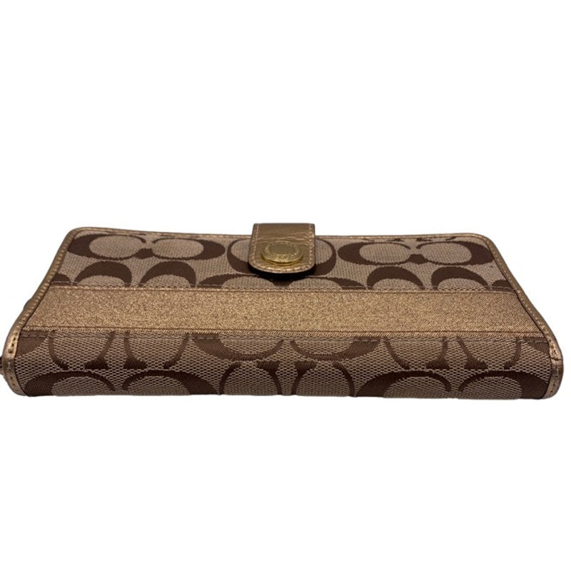 Y2K COACH Brown Gold Signature Canvas Wallet