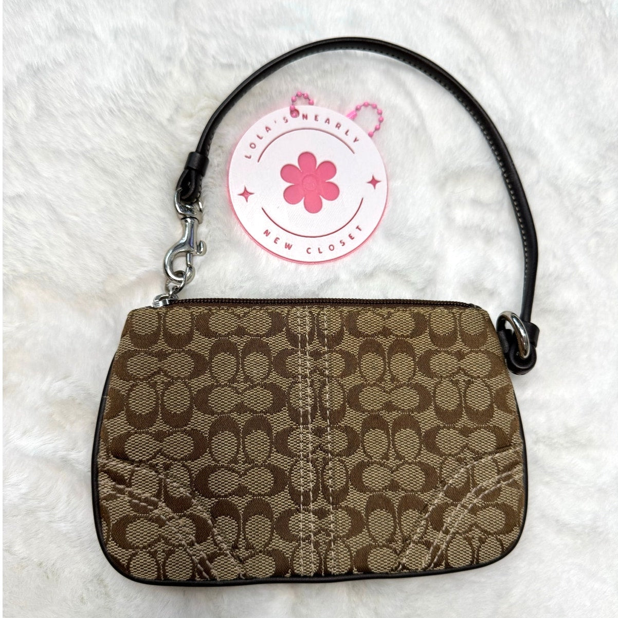 SALE y2k Coach Brown Signature Wristlet