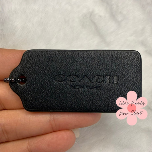 2" COACH Black Fob Bag Charm Hang tag Hangtag