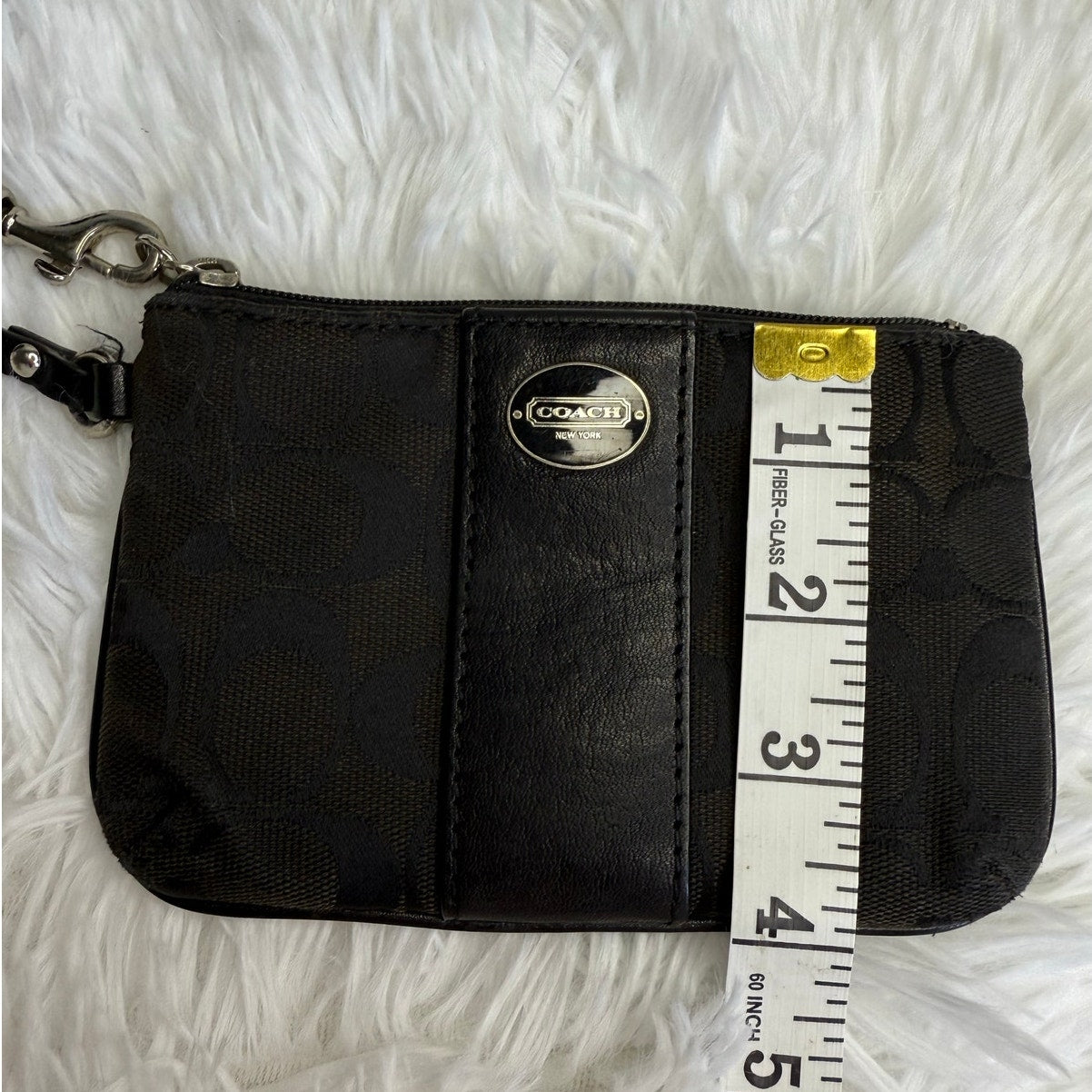 COACH Black Signature Canvas Wristlet