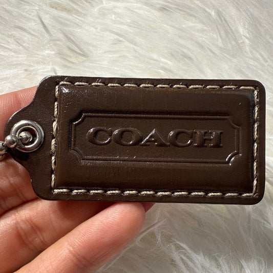 2” COACH Brown Fob Bag Charm Hang tag Hangtag