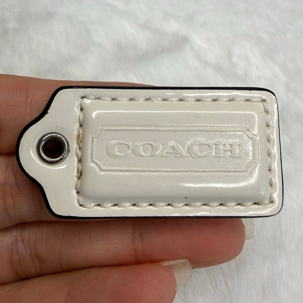 1.5" COACH Patent Leather Fob Bag Charm Hang tag Hangtag