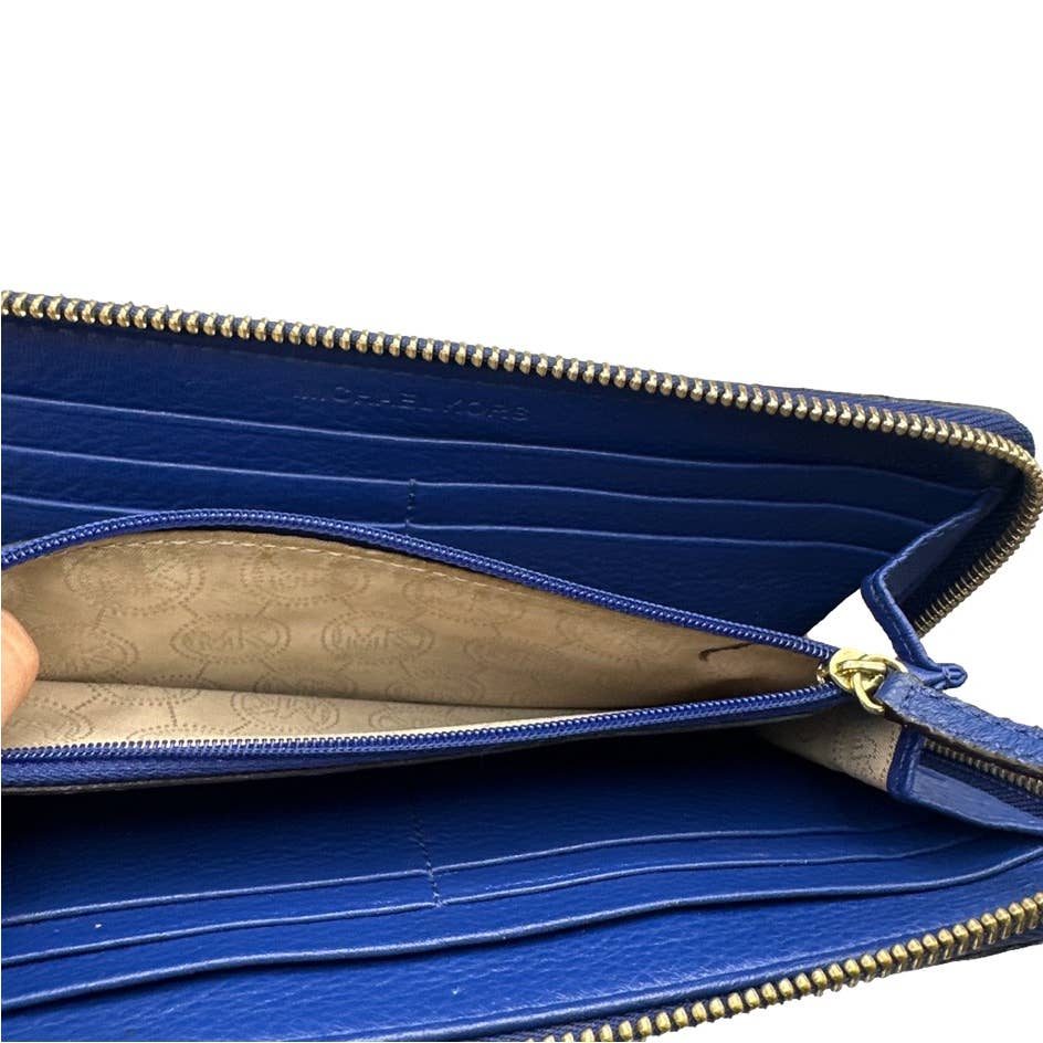 MICHAEL KORS Blue Zip Around Wallet