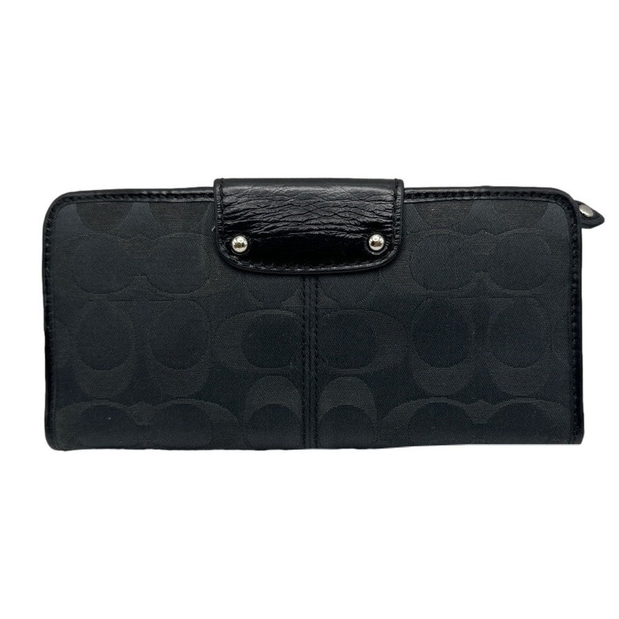COACH Black Signature Canvas Ashley Wallet