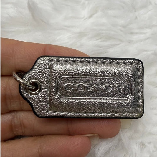 1.5" COACH Silver Fob Bag Charm Hang tag Hangtag