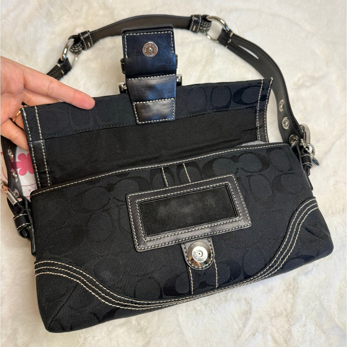 y2k COACH Vintage Black Soho Demi Flap 6280 Shoulder Bag