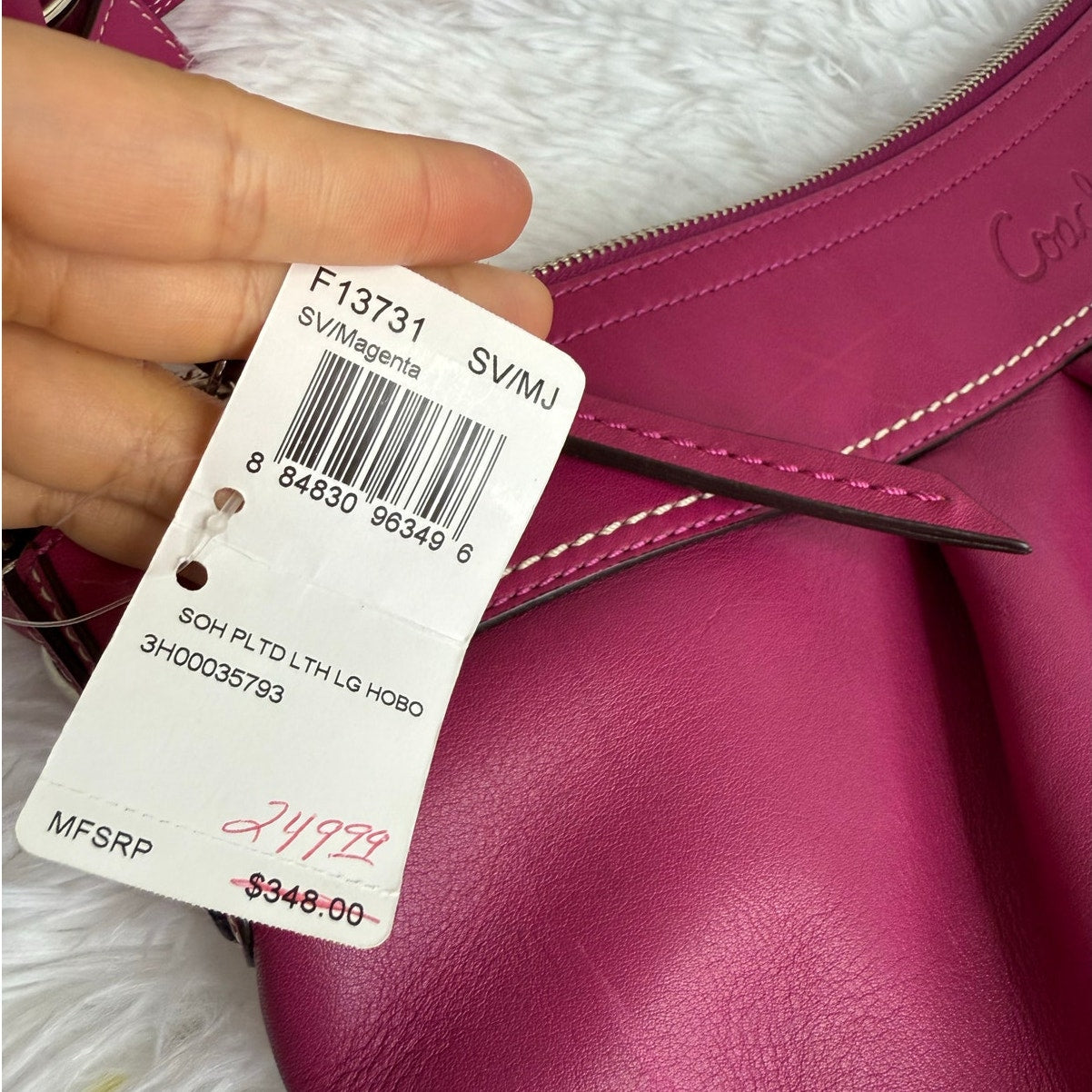 NWT y2k COACH Soho Pleated Leather Large Hobo Shoulder Bag F1373100