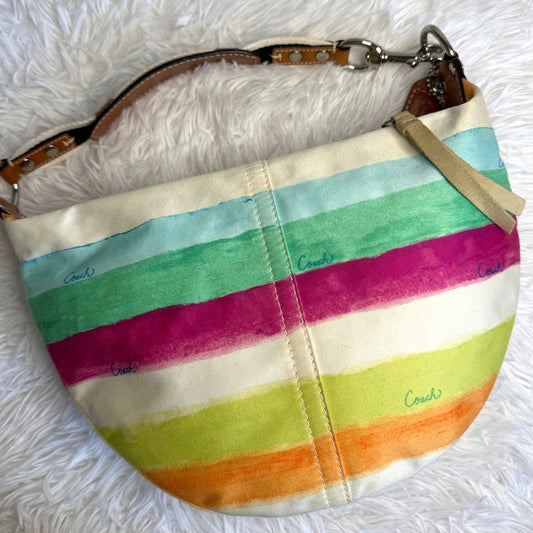 y2k Coach Vintage Hampton Watercolor Stripe Small Mini Hobo Bag Shoulder Bag