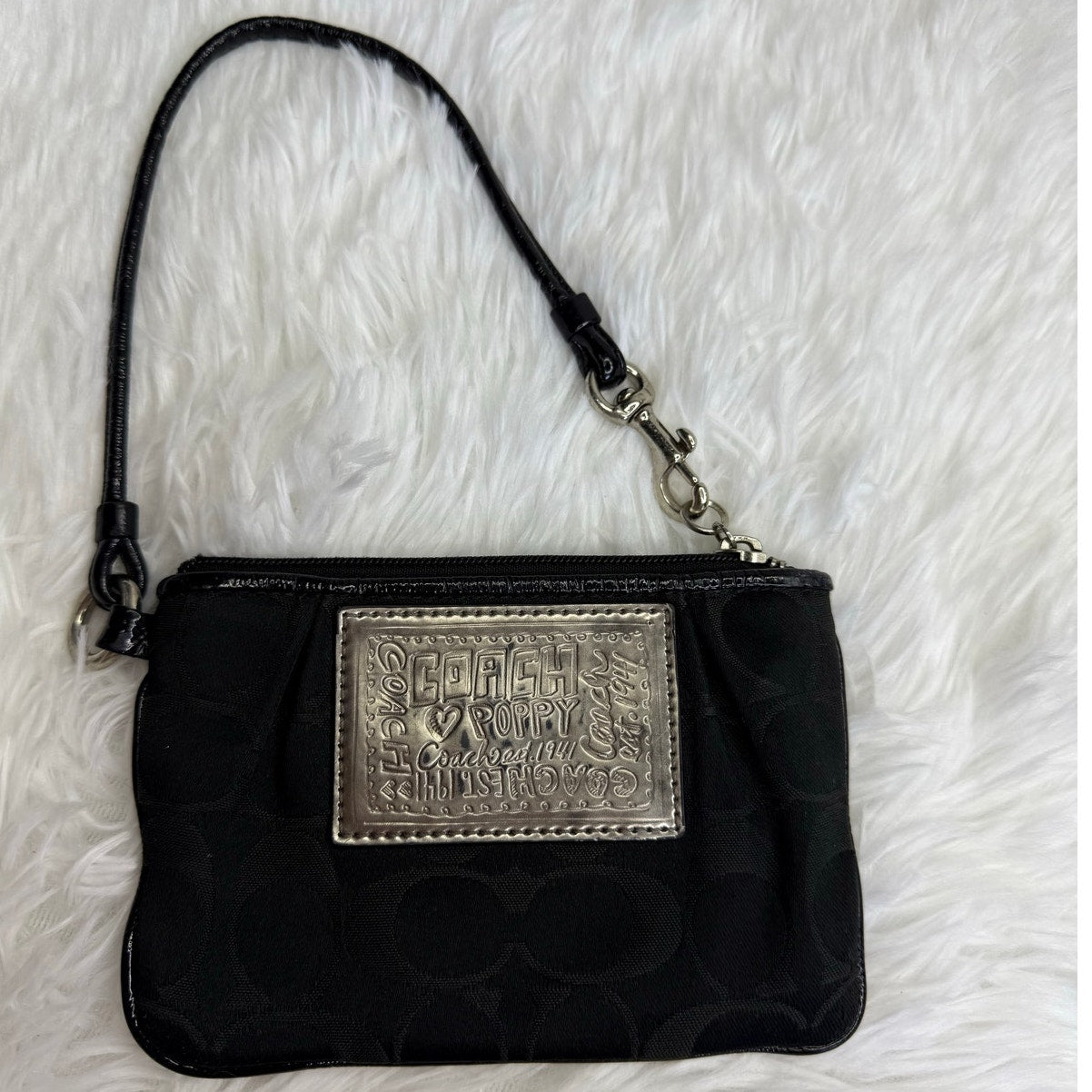 COACH Poppy Black Wristlet