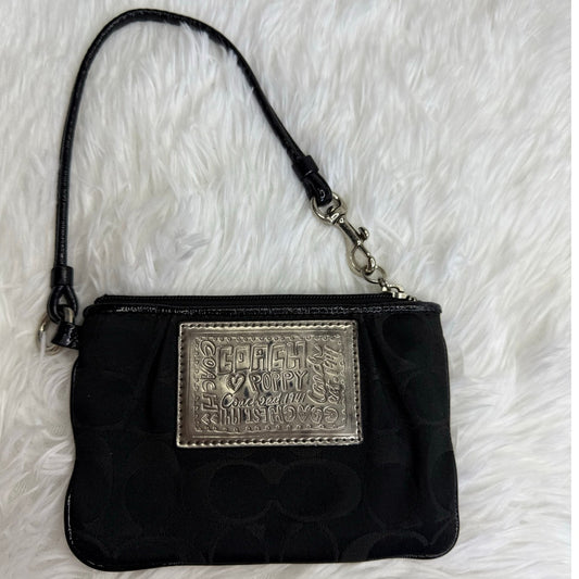 COACH Poppy Black Wristlet