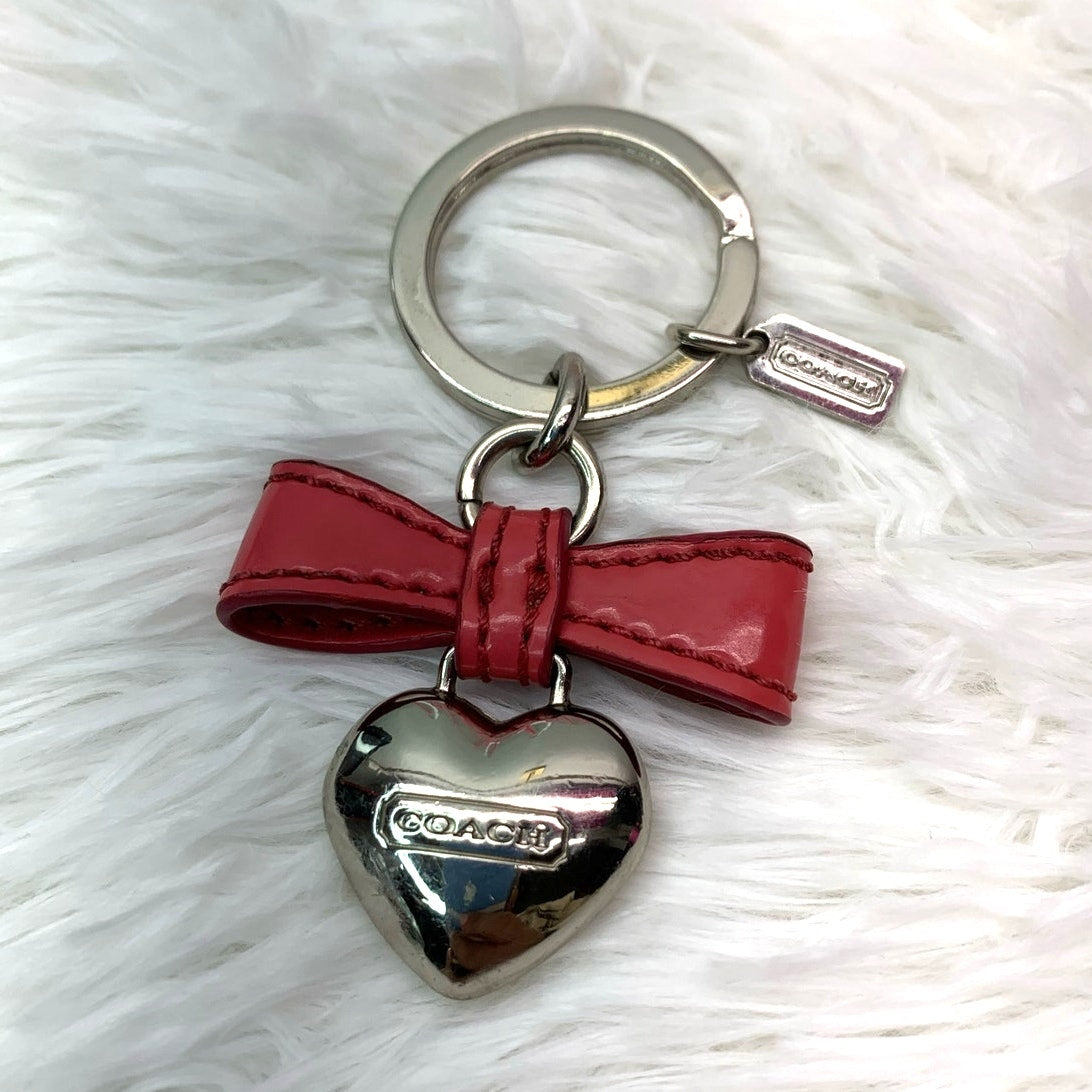 COACH Heart Bow Bag Charm Key Fob