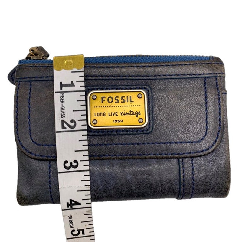 Vintage Fossil Gray Blue Wallet