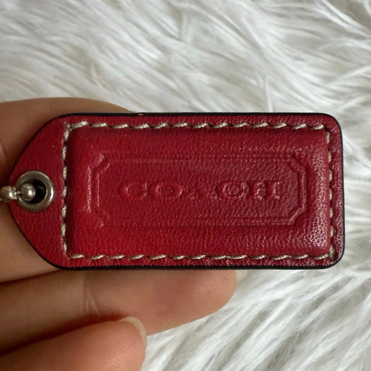 y2k 1.5" COACH Vintage Red Fob Bag Charm Hang tag Hangtag