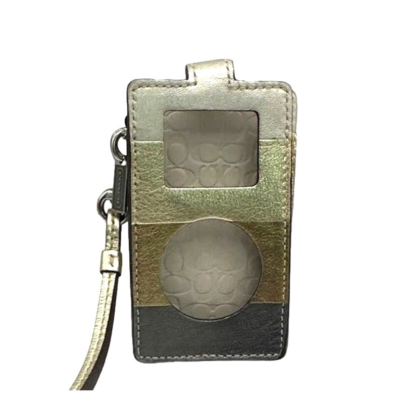 Vintage COACH Ipod Mini Player Metallic Block Case Wristlet Limited Edition