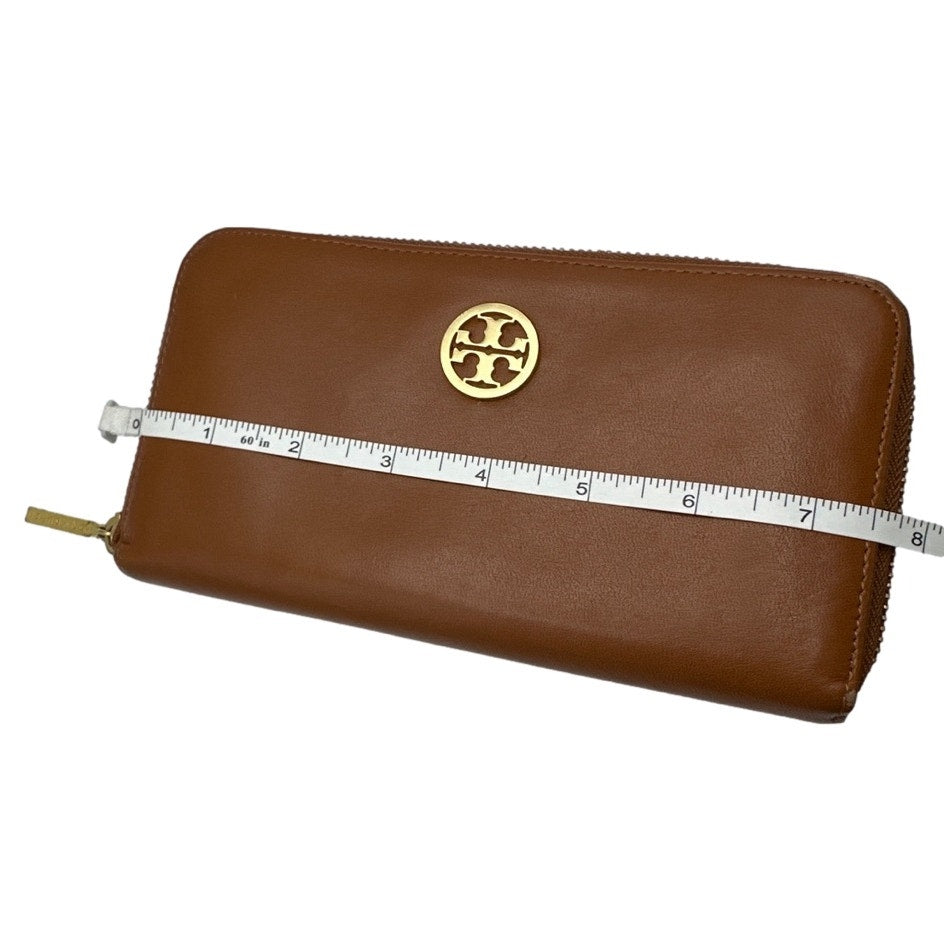 TORY BURCH Brown Zip Around Wallet