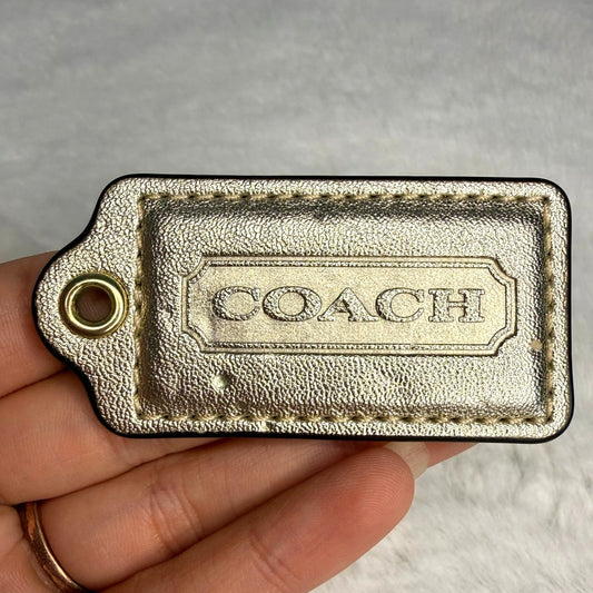 2" COACH Gold Fob Bag Charm Hang tag Hangtag