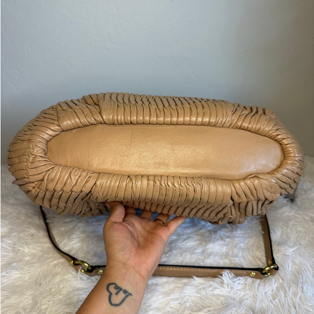 COACH Madison Gather Leather Satchel Shoulder Bag 18643