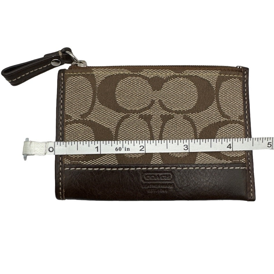 y2k COACH Soho Brown Signature Canvas Coin purse with Keychain