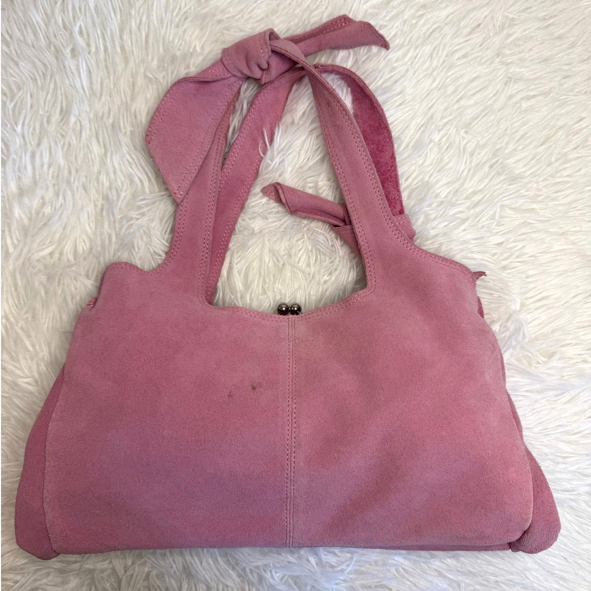 Vintage Anthropologie Nest Pink Suede Purse