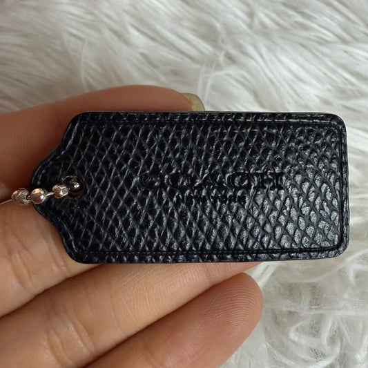 1.5" COACH Black Brown Fob Bag Charm Hang tag Hangtag