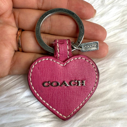 1.5" y2k COACH Pink Heart Bag Charm Key Fob