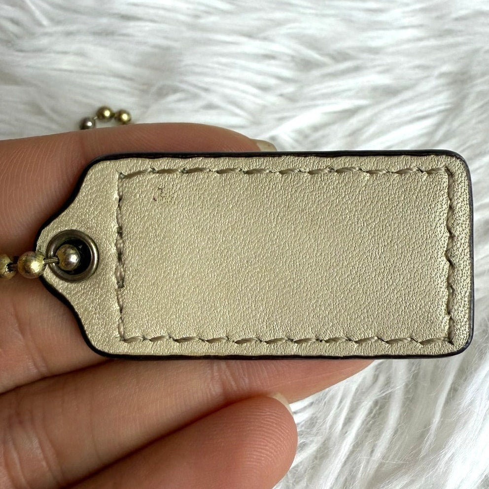 1.5" COACH Gold Fob Bag Charm Hang tag Hangtag
