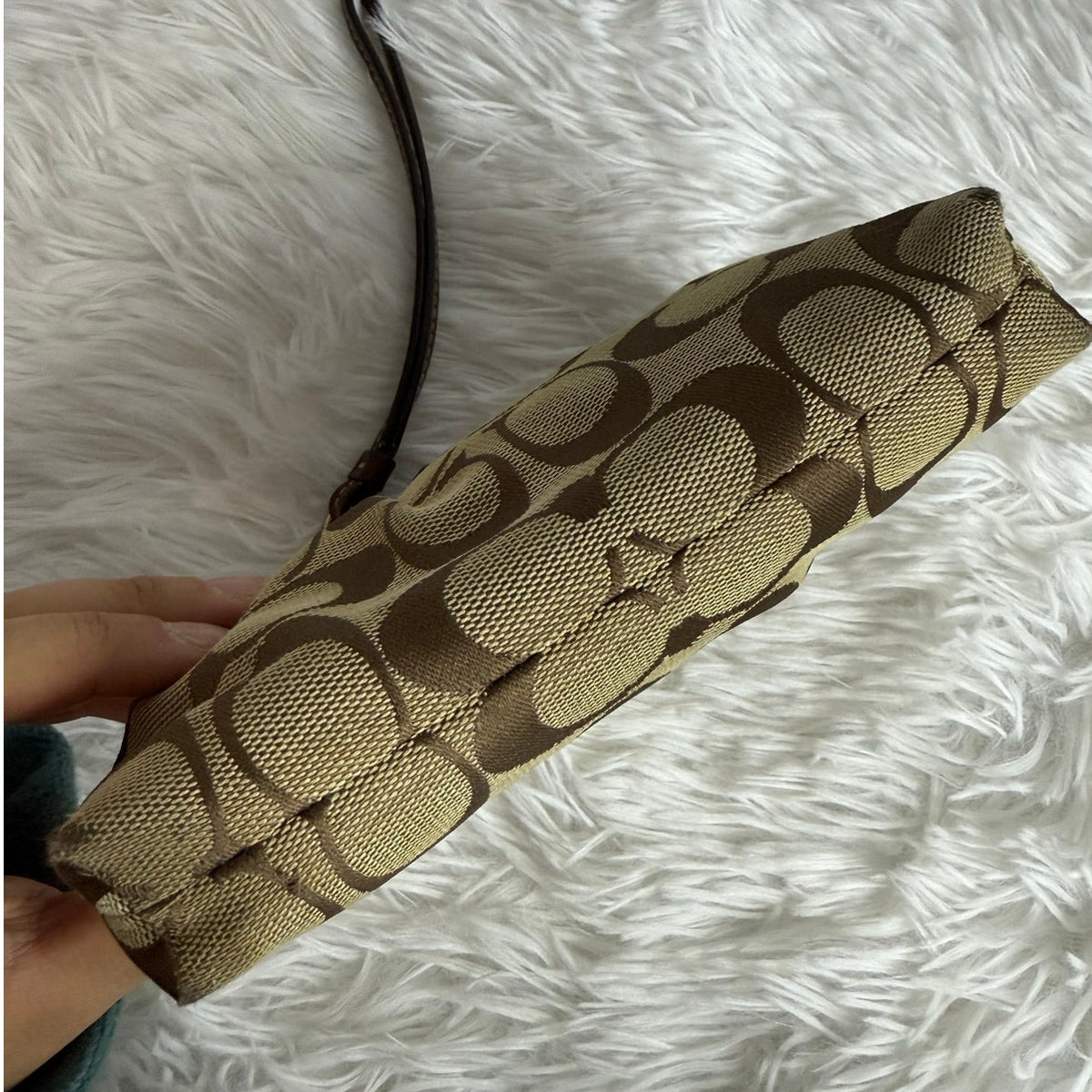 COACH y2k Brown Signature Canvas Wristlet