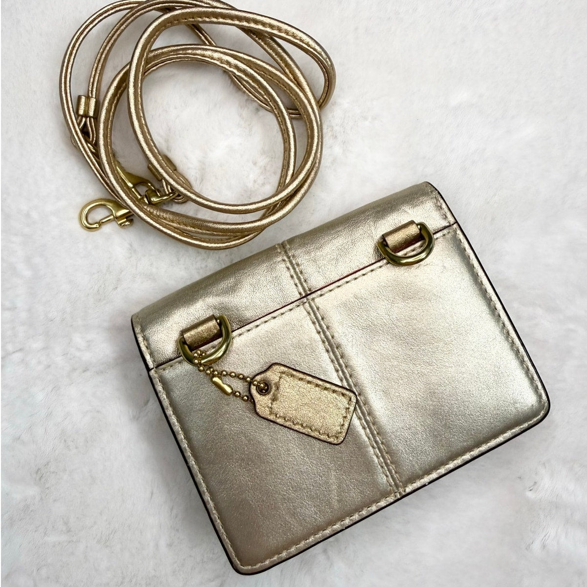 COACH Silver Gold Mini Crossbody Bag