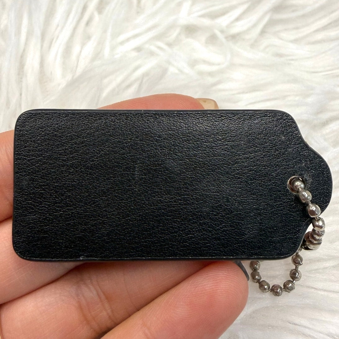 2” COACH Black Fob Bag Charm Hang tag Hangtag
