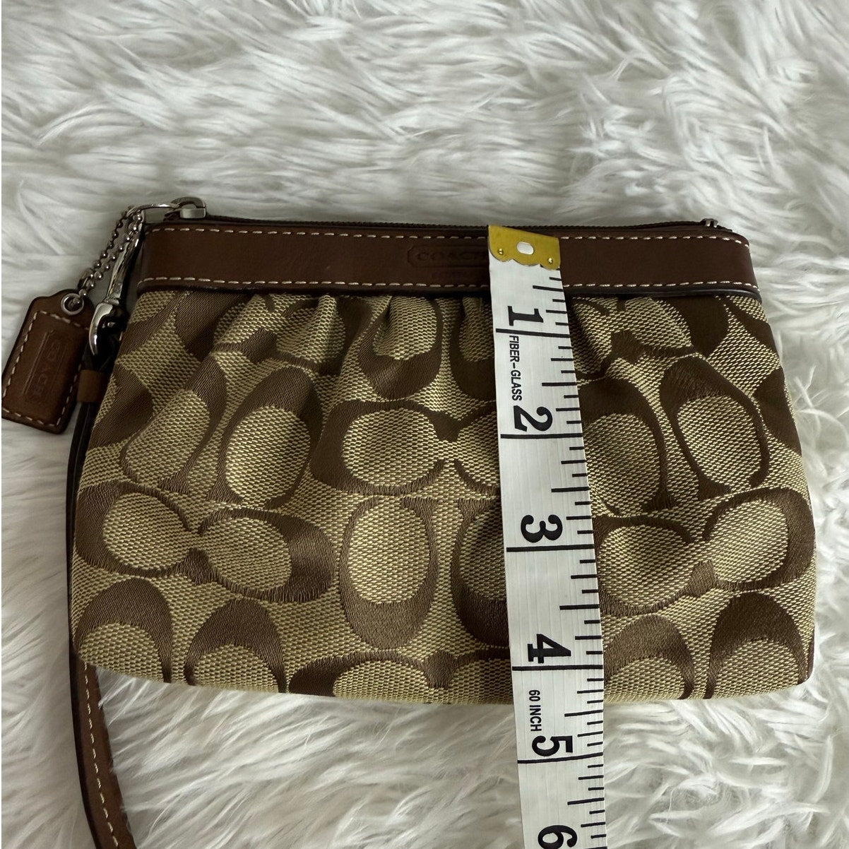 COACH y2k Brown Signature Canvas Wristlet