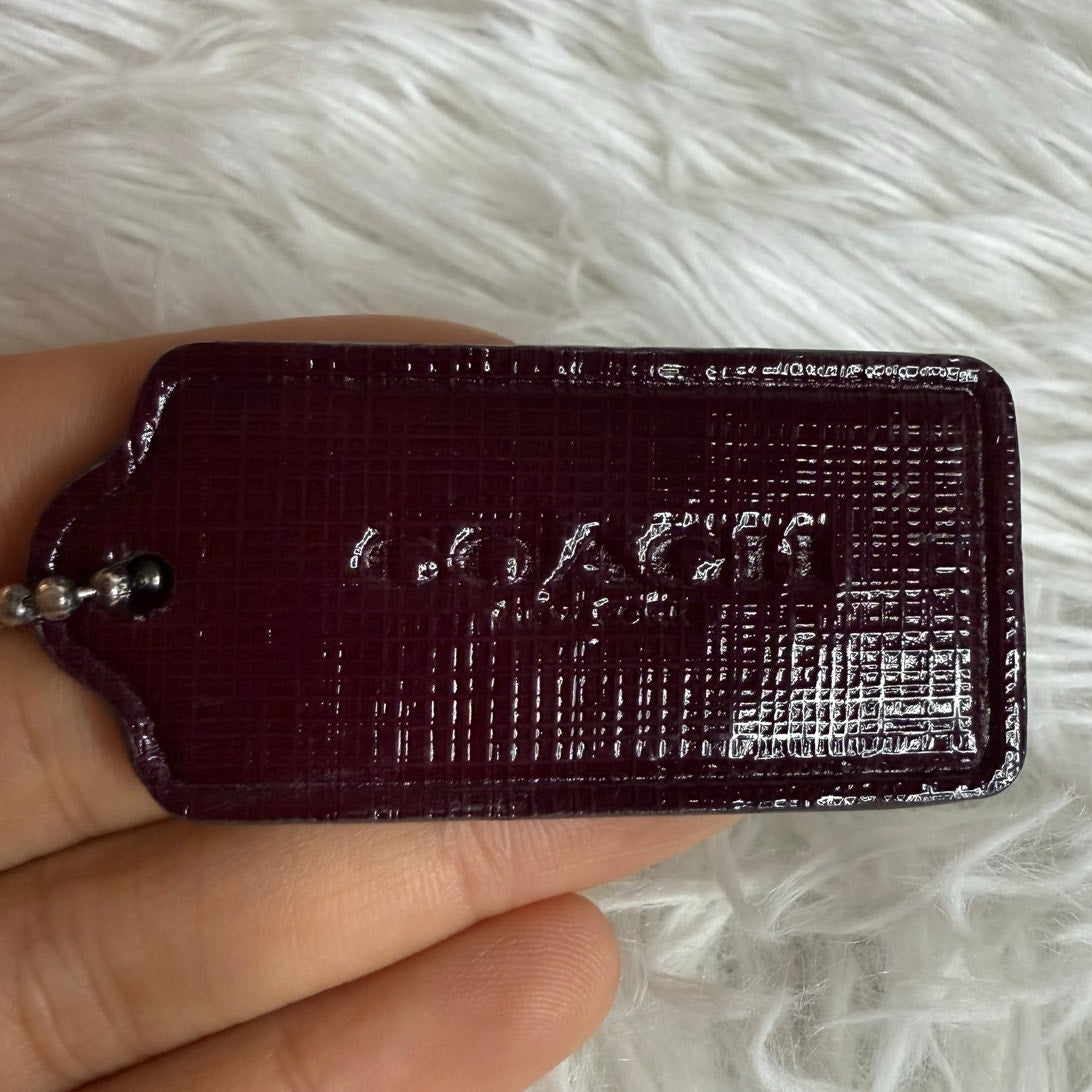 2" COACH Burgundy Fob Bag Charm Hang tag Hangtag