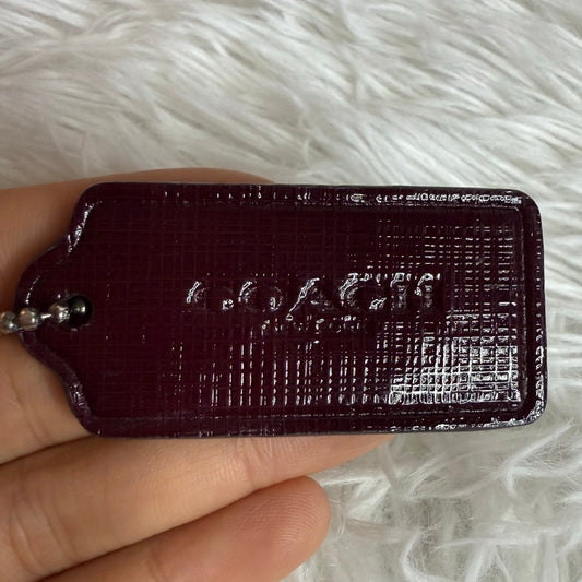 2" COACH Burgundy Fob Bag Charm Hang tag Hangtag