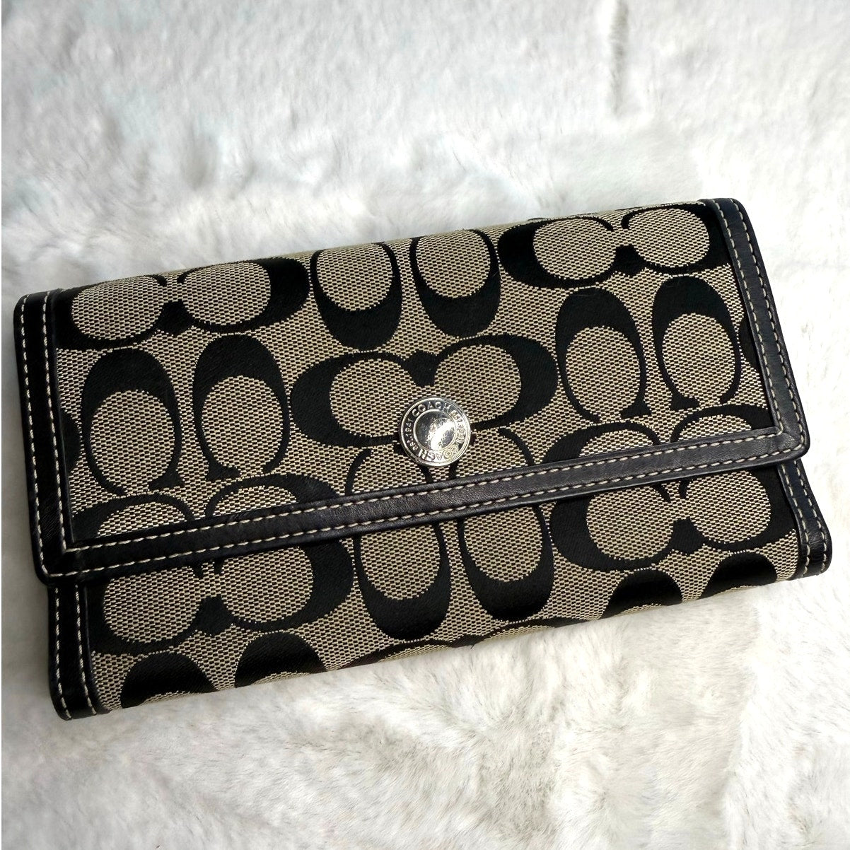 COACH Black Signature Canvas Wallet