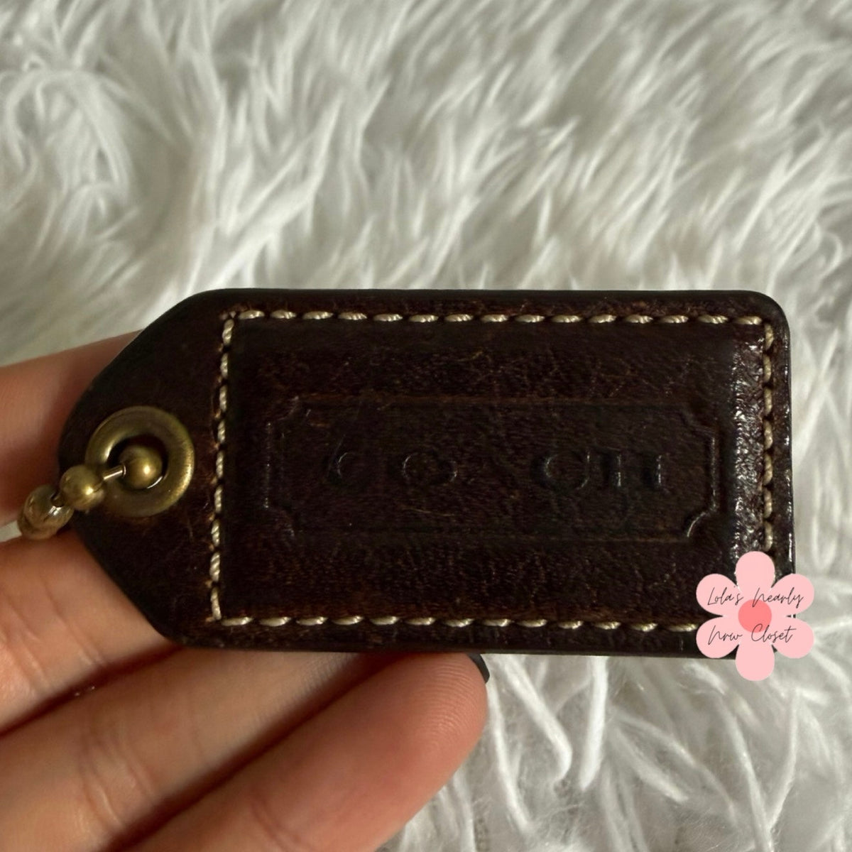 2" y2k COACH Soho Brown Fob Bag Charm Hang tag Hangtag