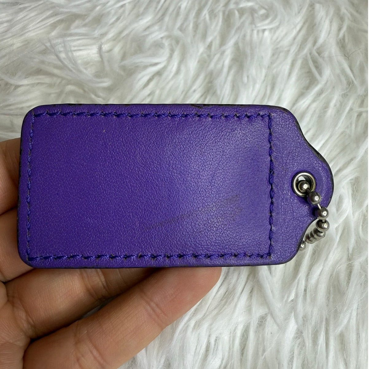 2.5" COACH Purple Fob Bag Charm Hang tag Hangtag