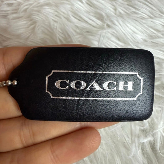 2.5" COACH Black Fob Bag Charm Hang tag Hangtag