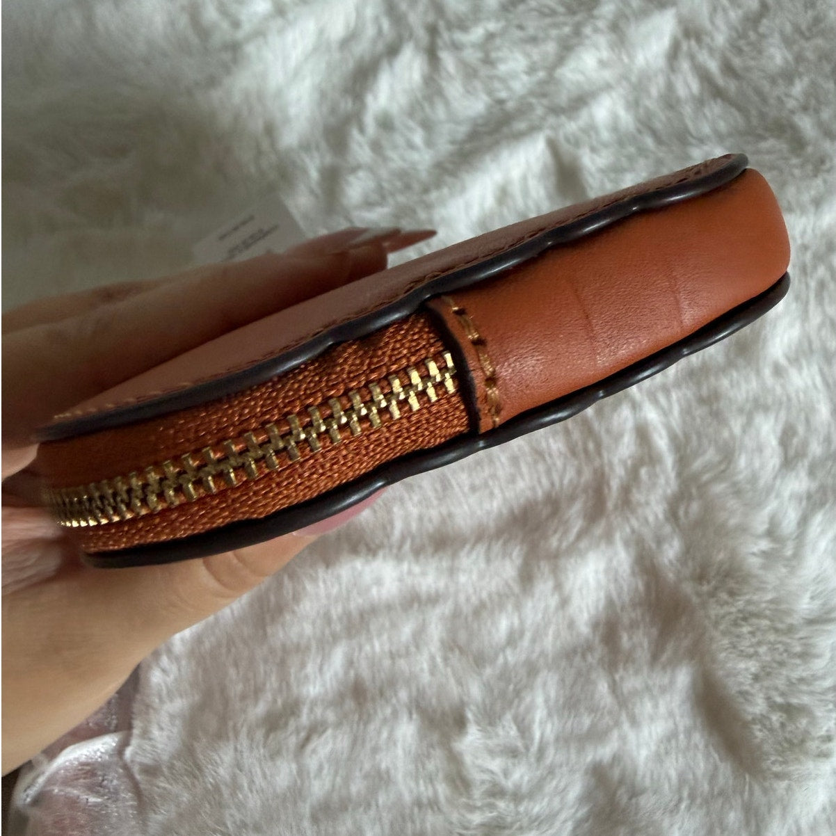 NWT Coach Pumpkin Coin Case Wristlet