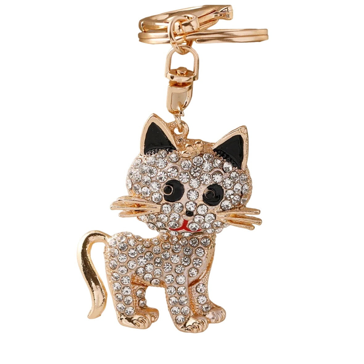 Cute Crystal Animal Cat Lovely Rhinestone Keychain Accessories For Gift