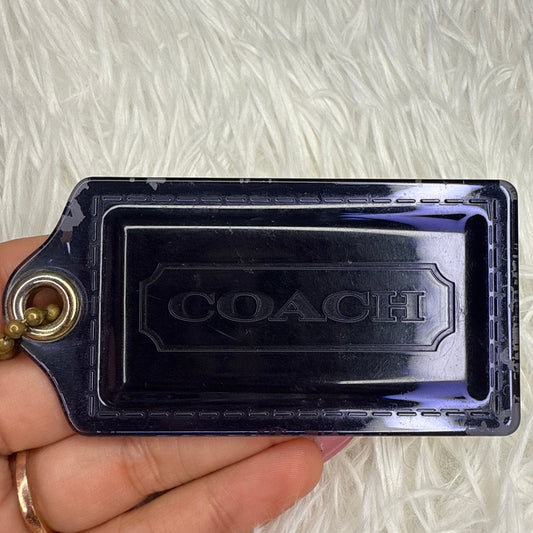 3” COACH Poppy Blue Gold Fob Bag Charm Hang tag Hangtag