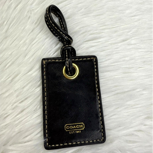 Vintage COACH Black Luggage Tag Bag Charm