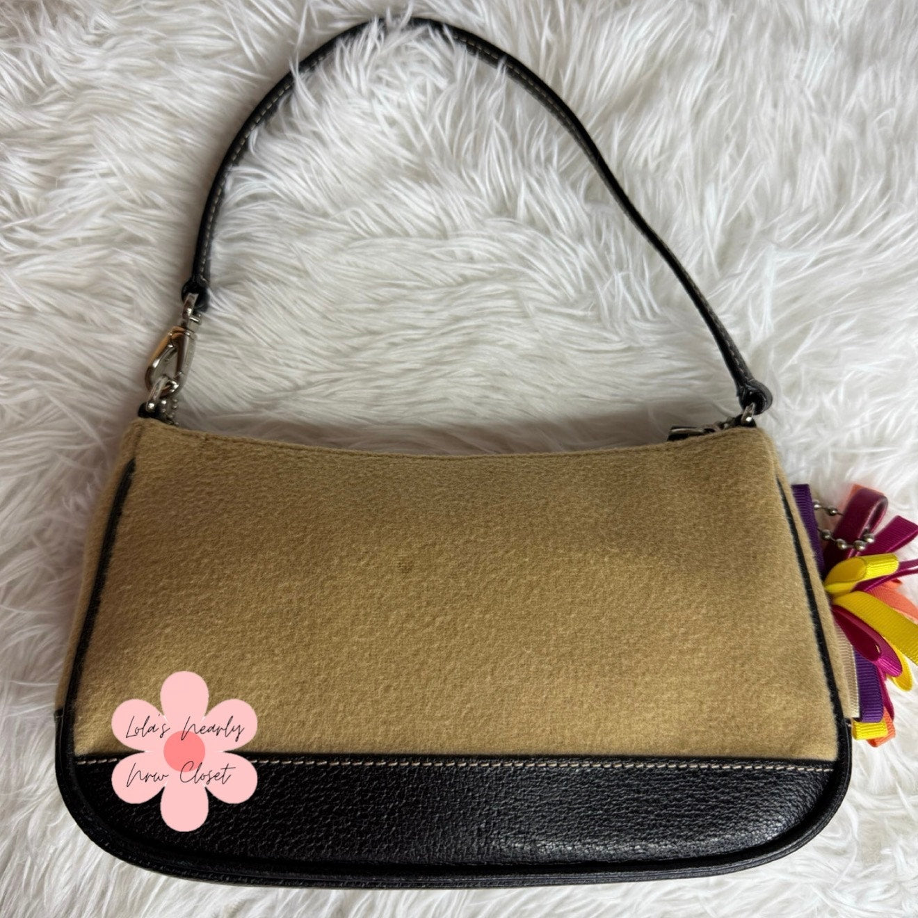 y2k Coach Vintage Demi Camel Hair Mini Purse Shoulder Bag