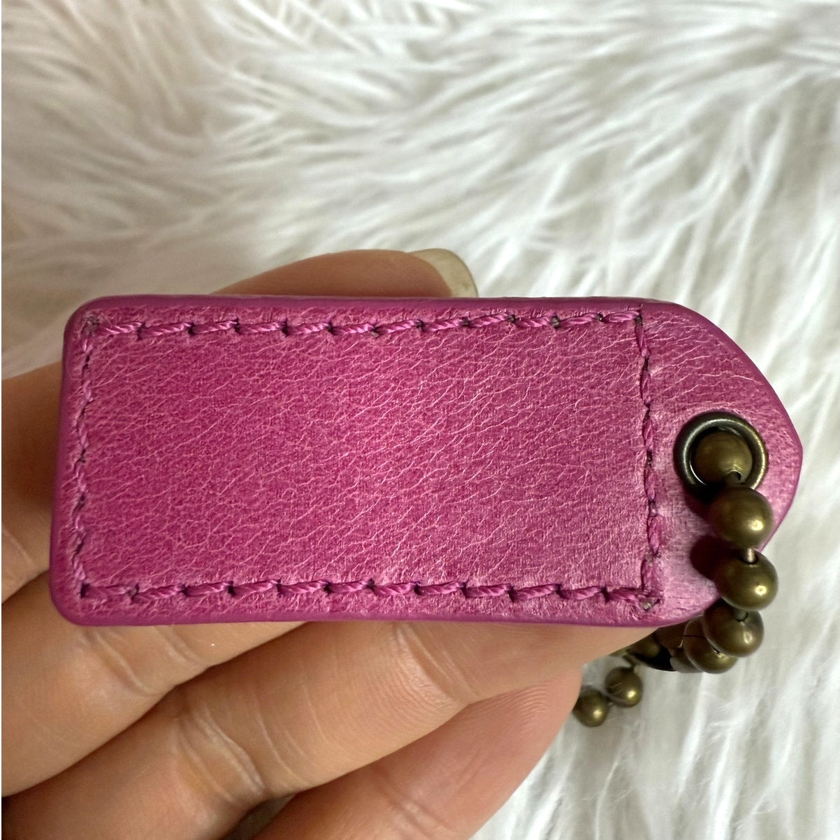 1.5" y2k COACH Vintage Red Pink Fob Bag Charm Hang tag Hangtag